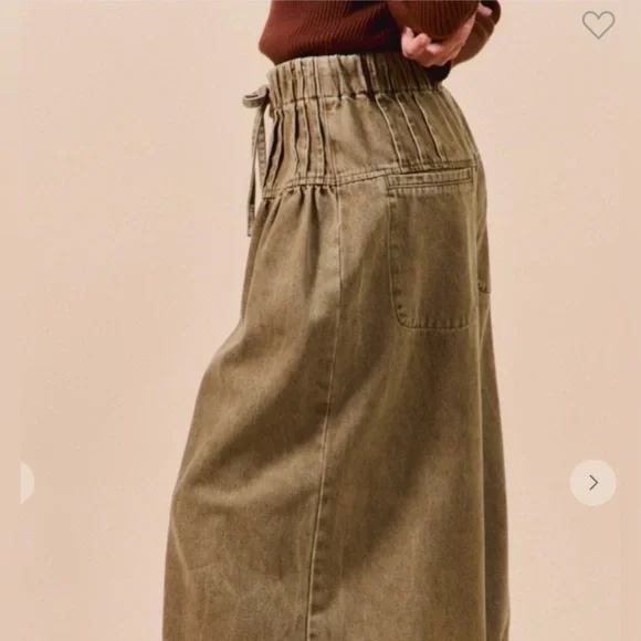 New So Me Wide-Leg Drawstring Pants ~ Olive - Picture 6 of 16